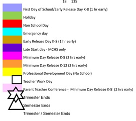 District School Academic Calendar Legend for Mariposa County High