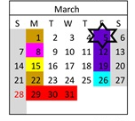 District School Academic Calendar for Mariposa County High for March 2027