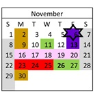 District School Academic Calendar for Mariposa County High for November 2026