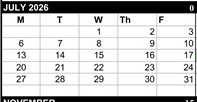 District School Academic Calendar for Marysville High for July 2026