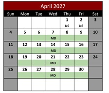 District School Academic Calendar for Evans Ranch Elementary for April 2027