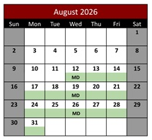 District School Academic Calendar for Evans Ranch Elementary for August 2026