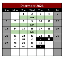 District School Academic Calendar for Evans Ranch Elementary for December 2026