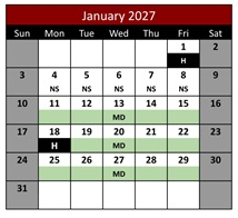 District School Academic Calendar for Evans Ranch Elementary for January 2027