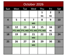 District School Academic Calendar for Evans Ranch Elementary for October 2026