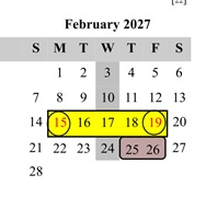 District School Academic Calendar for Givens (ada) Elementary for February 2027
