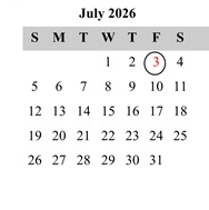 District School Academic Calendar for Givens (ada) Elementary for July 2026