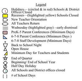 District School Academic Calendar Legend for Givens (ada) Elementary