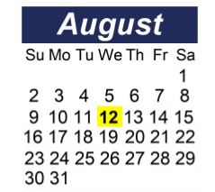 District School Academic Calendar for Hunter Elementary School for August 2026