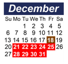 District School Academic Calendar for Hunter Elementary School for December 2026