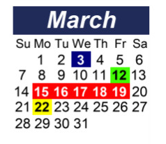 District School Academic Calendar for Hunter Elementary School for March 2027
