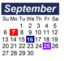 District School Academic Calendar for Hunter Elementary School for September 2026