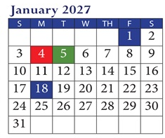 District School Academic Calendar for Marion Park Complex for January 2027