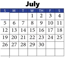 District School Academic Calendar for Marion Park Complex for July 2026