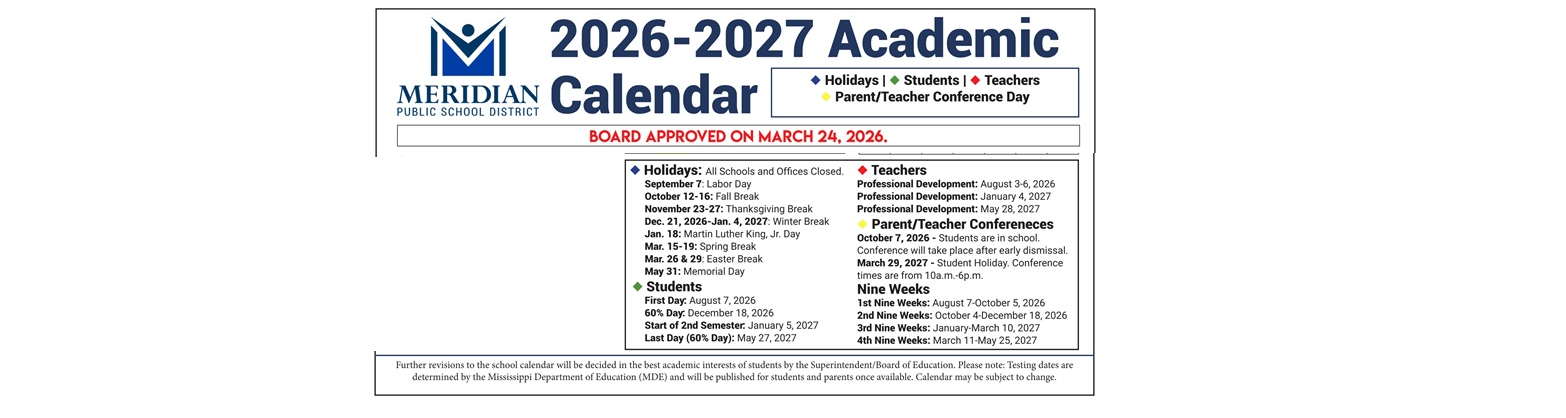 District School Academic Calendar Key for Marion Park Complex