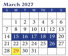 District School Academic Calendar for Marion Park Complex for March 2027