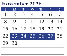 District School Academic Calendar for Marion Park Complex for November 2026
