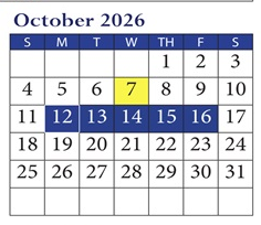 District School Academic Calendar for Marion Park Complex for October 2026