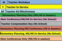 District School Academic Calendar Legend for Pear Park Elementary School