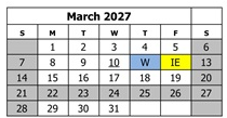 District School Academic Calendar for Pear Park Elementary School for March 2027
