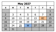 District School Academic Calendar for Pear Park Elementary School for May 2027