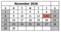 District School Academic Calendar for Pear Park Elementary School for November 2026