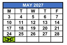District School Academic Calendar for M. A. Milam K-8 Center for May 2027