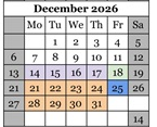 District School Academic Calendar for Coyote Valley Elementary for December 2026