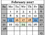 District School Academic Calendar for Coyote Valley Elementary for February 2027