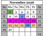 District School Academic Calendar for Coyote Valley Elementary for November 2026