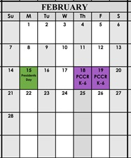 District School Academic Calendar for Garrison 7 & 8th for February 2027