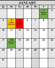 District School Academic Calendar for Garrison 7 & 8th for January 2027