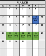 District School Academic Calendar for Garrison 7 & 8th for March 2027