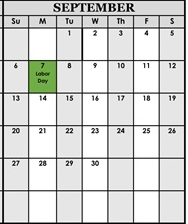 District School Academic Calendar for Garrison 7 & 8th for September 2026