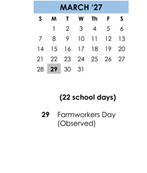 District School Academic Calendar for Milpitas Community Day for March 2027
