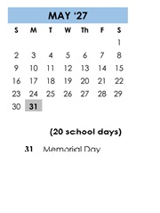 District School Academic Calendar for Milpitas Community Day for May 2027