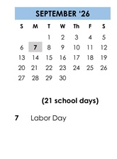 District School Academic Calendar for Milpitas Community Day for September 2026