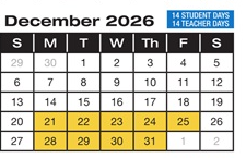 District School Academic Calendar for Forest Home Elementary for December 2026