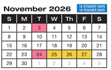 District School Academic Calendar for Forest Home Elementary for November 2026