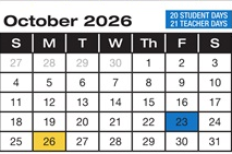 District School Academic Calendar for Forest Home Elementary for October 2026