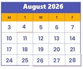 District School Academic Calendar for Minneapolis On Line Learning for August 2026
