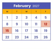 District School Academic Calendar for Minneapolis On Line Learning for February 2027