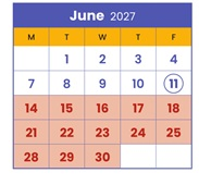 District School Academic Calendar for Minneapolis On Line Learning for June 2027