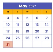 District School Academic Calendar for Minneapolis On Line Learning for May 2027
