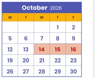 District School Academic Calendar for Minneapolis On Line Learning for October 2026