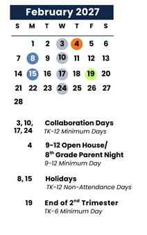 District School Academic Calendar for Garrison Elementary for February 2027