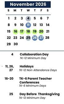 District School Academic Calendar for Garrison Elementary for November 2026