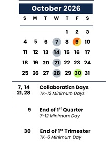 District School Academic Calendar for Garrison Elementary for October 2026
