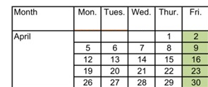 District School Academic Calendar for Douglas High (ALTER.) for April 2027
