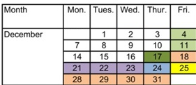 District School Academic Calendar for Douglas High (ALTER.) for December 2026